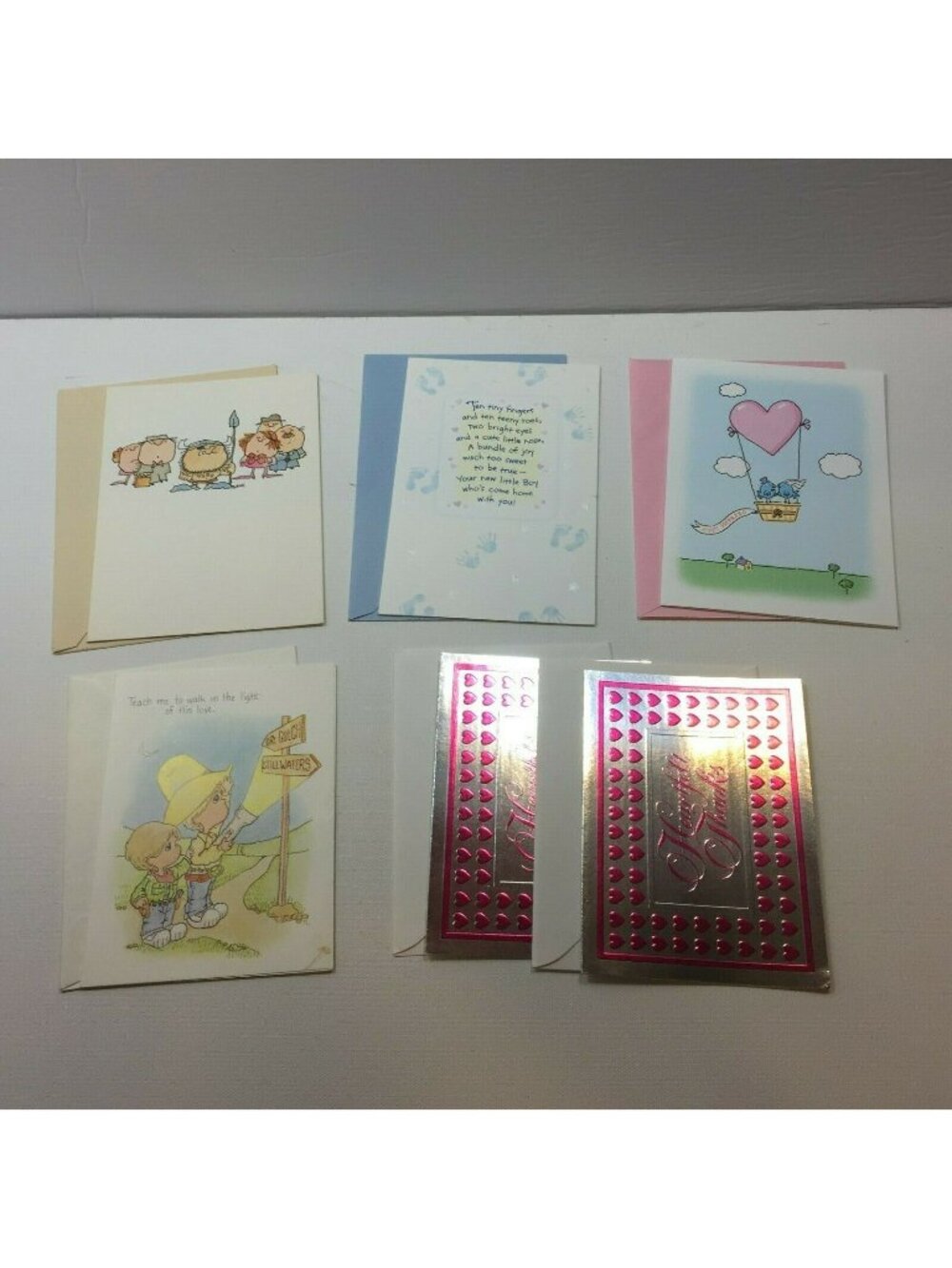 Vtg Greeting Card Lot Congratulations Baby Boy Just Married Thank You Religious